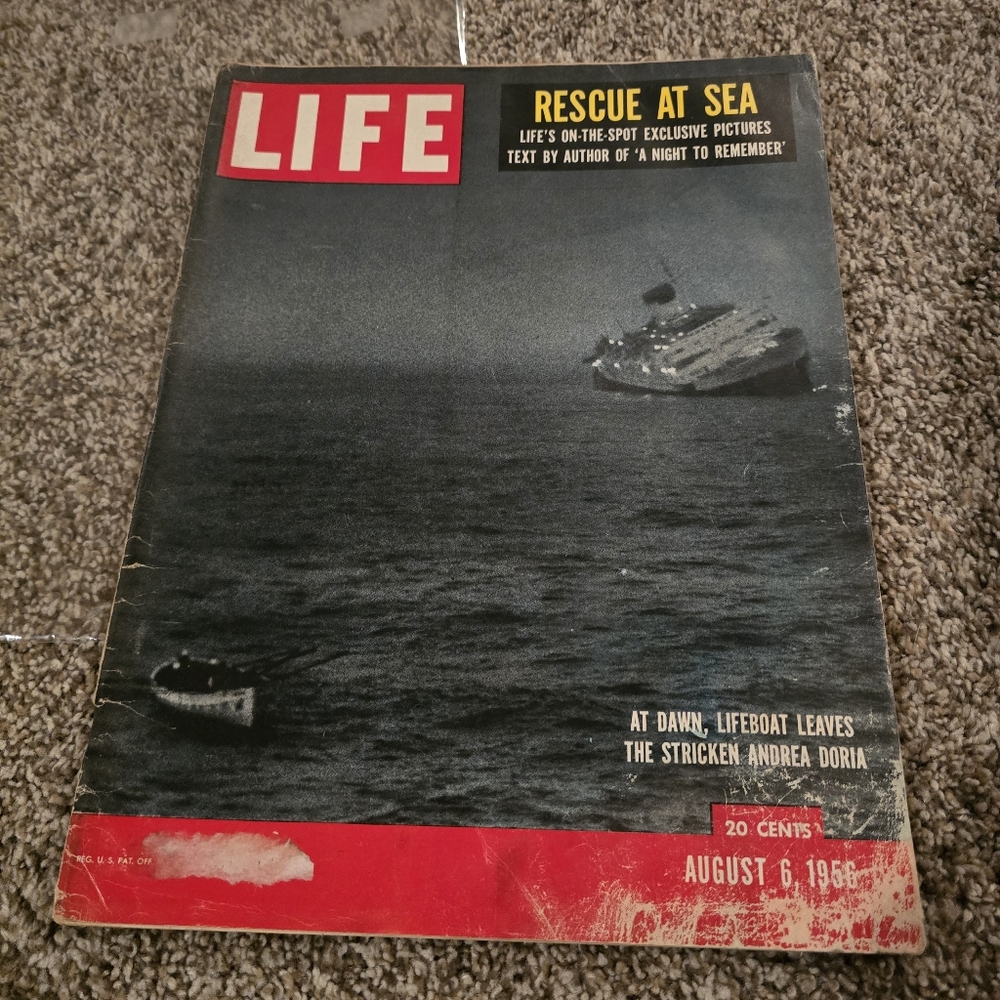 Vintage LIFE Magazine Coffee Table Book - Red Cover August 6, 1956